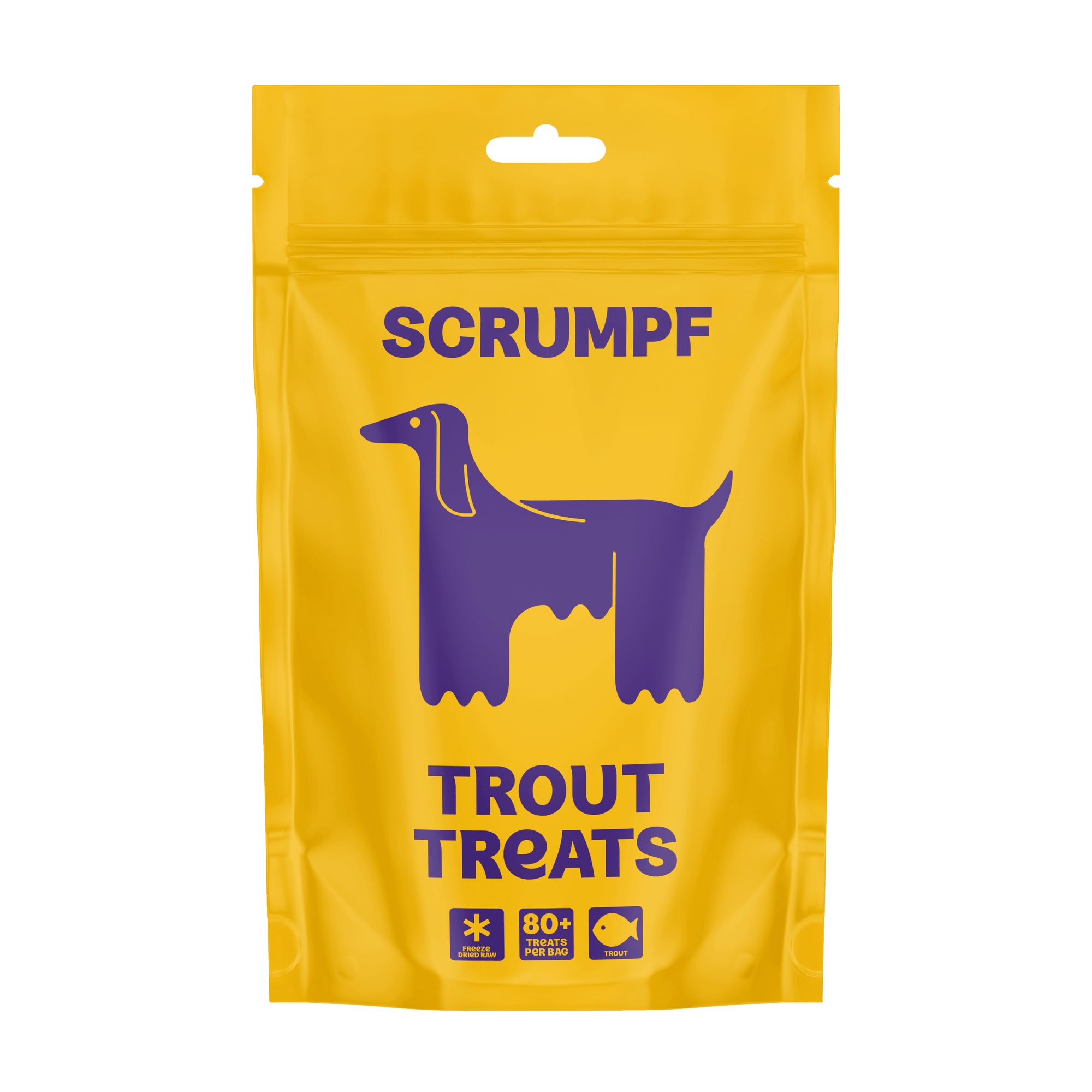 Friandises à la truite crue lyophilisée
